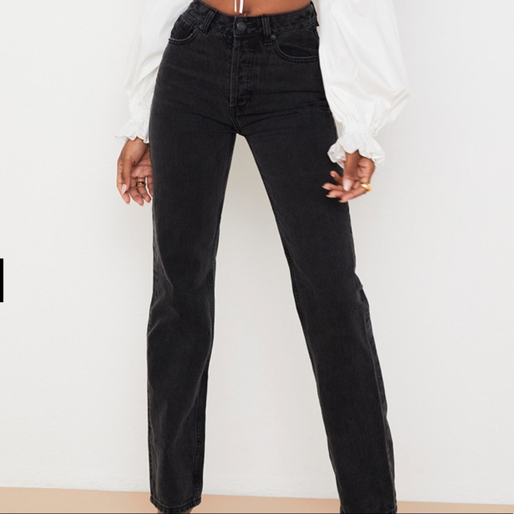 HOUSE OF CB YARA black vintage fit high waist jeans